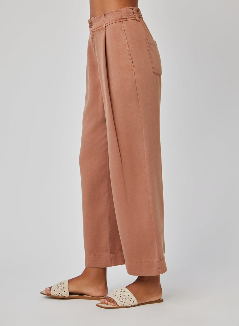 Bella Dahl Marina Pleated Pant - Sandal Brown