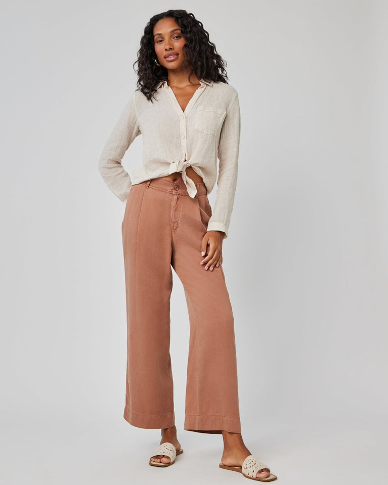 bella dahl Marina Pleated Pant - Sandal Brown
