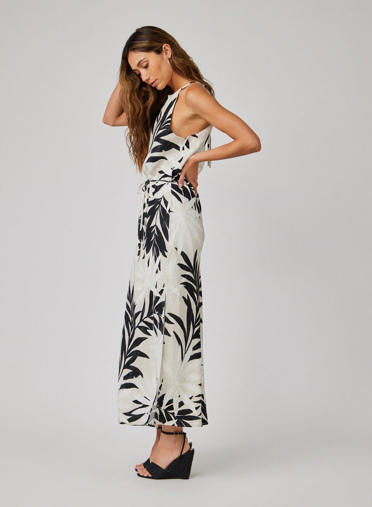 Bella Dahl Maxi Halter Dress - Maui Palm Print
