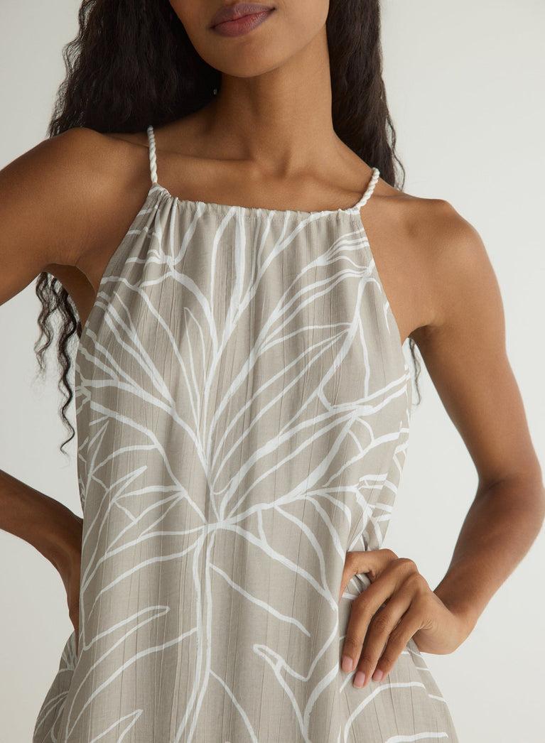 Bella Dahl Maxi Halter Dress - Tropical Print