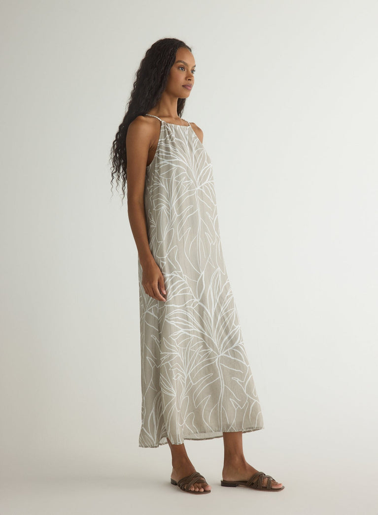 Bella Dahl Maxi Halter Dress - Tropical Print