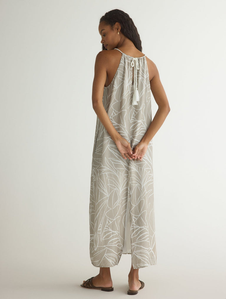 Bella Dahl Maxi Halter Dress - Tropical Print