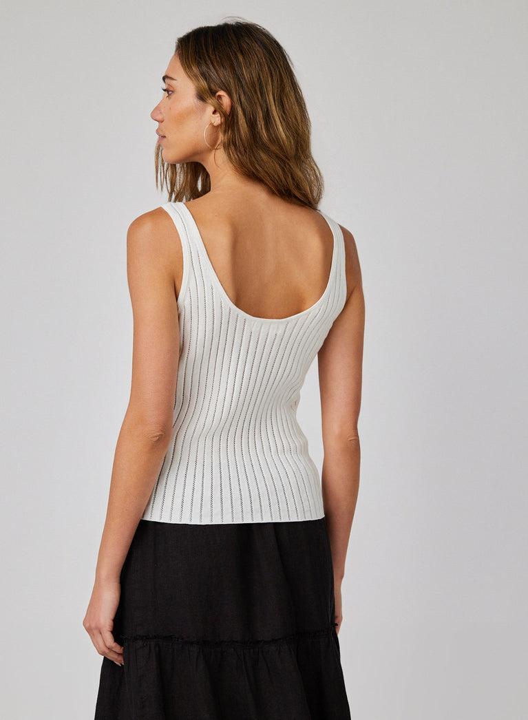 Bella Dahl Open Knit Tank - White