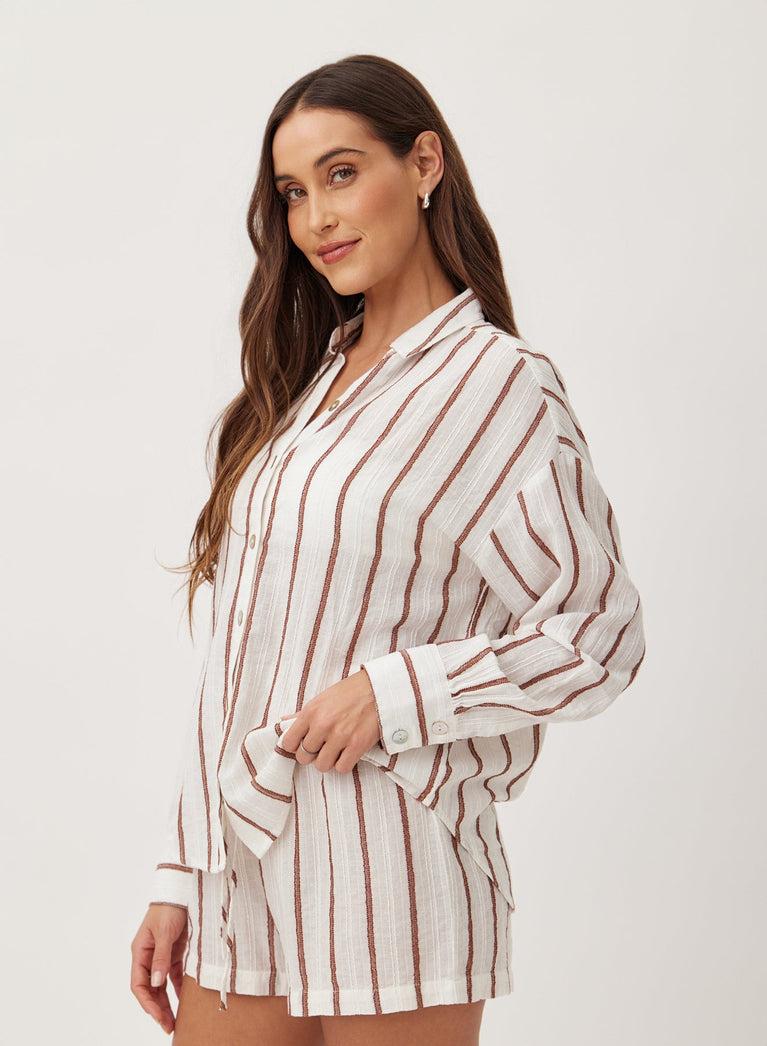 Bella Dahl Oversize Clean Shirt - Sienna Stripe