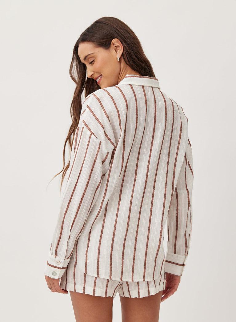 Bella Dahl Oversize Clean Shirt - Sienna Stripe