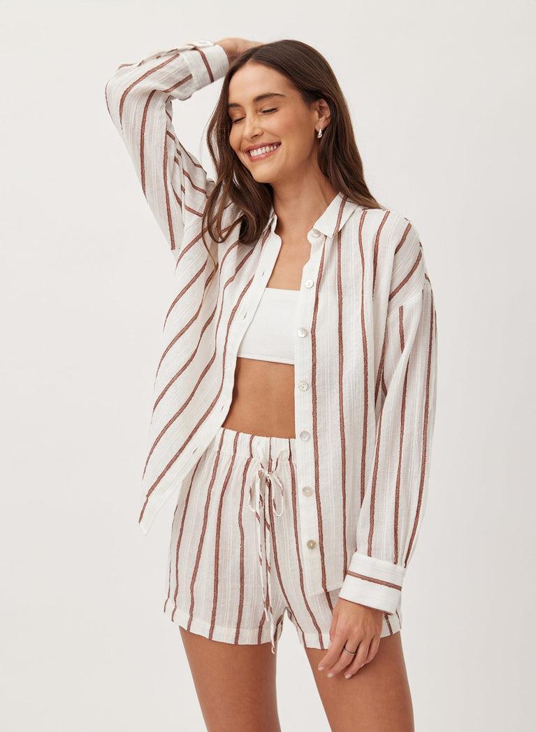 Bella Dahl Oversize Clean Shirt - Sienna Stripe