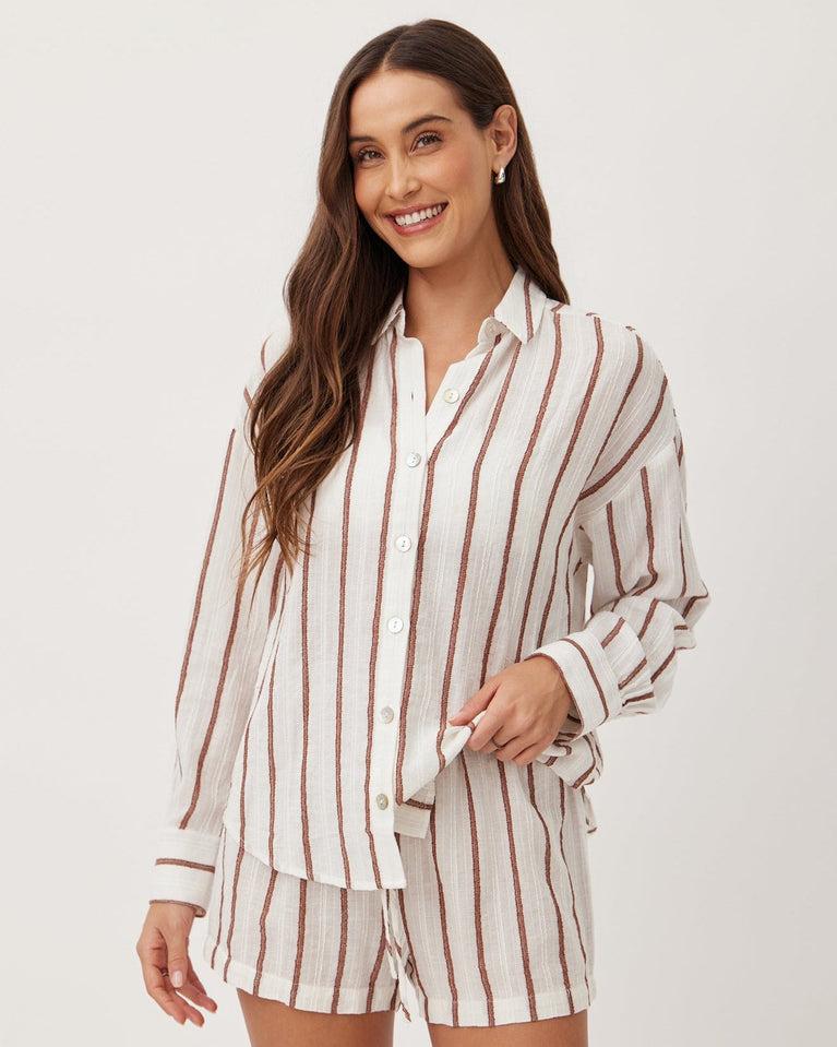 bella dahl Oversize Clean Shirt - Sienna Stripe