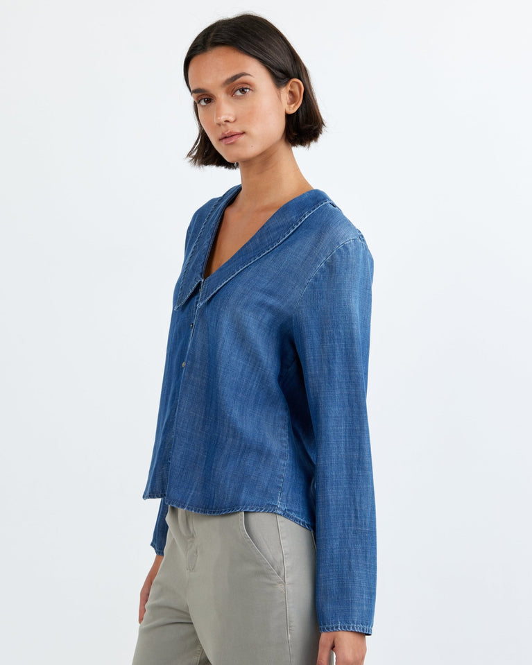 Bella Dahl Oversized Collar Shirt - Moonlit Wash