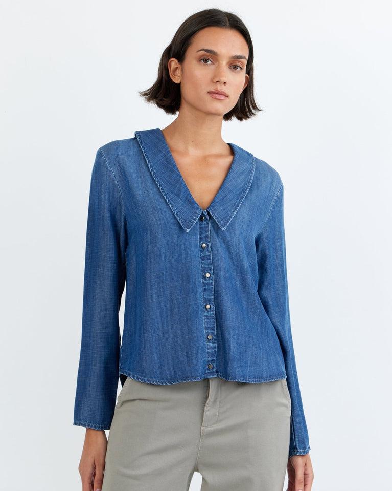 bella dahl Oversized Collar Shirt - Moonlit Wash
