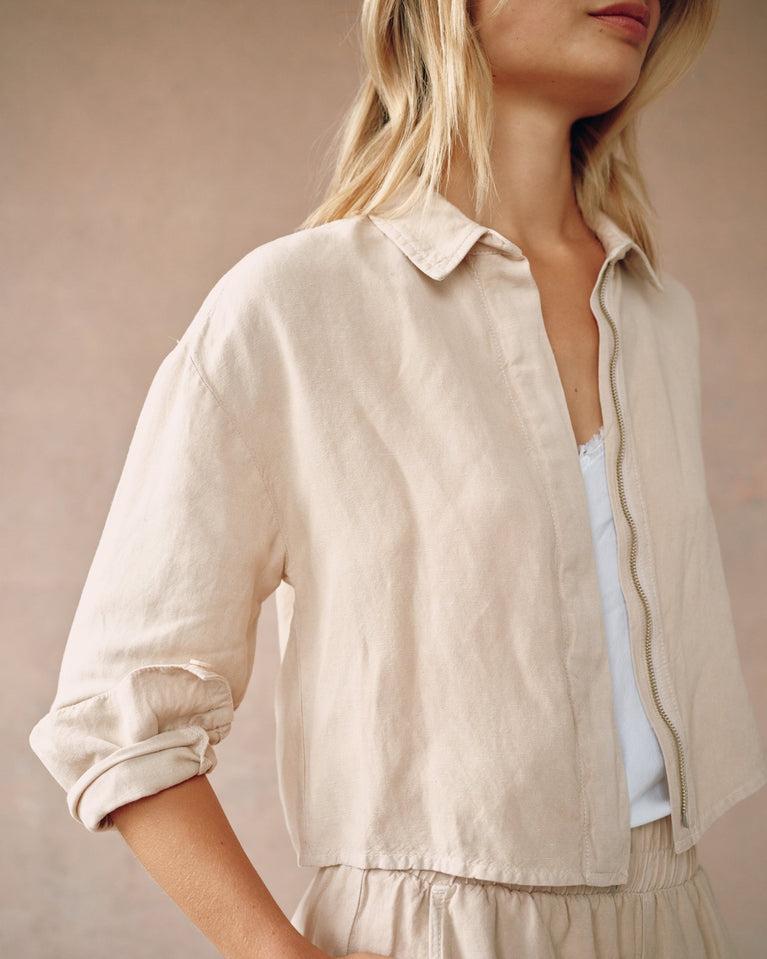 Bella Dahl Oversized Cropped Shacket - Moroccan Sand