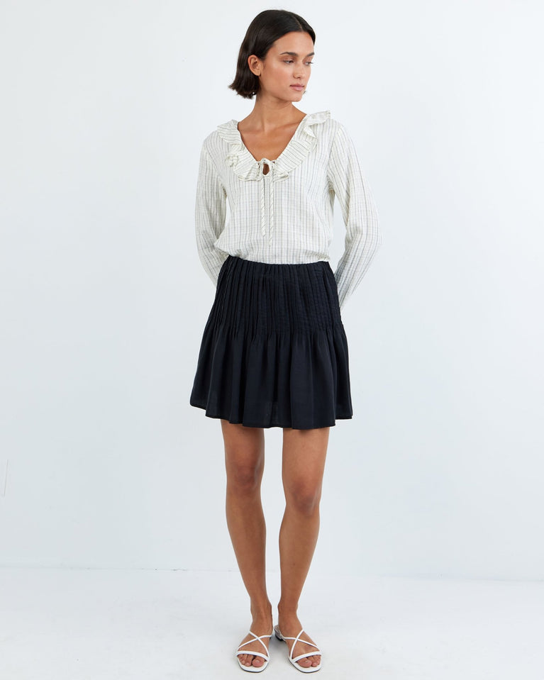 Bella Dahl Pintuck Mini Skirt - Black
