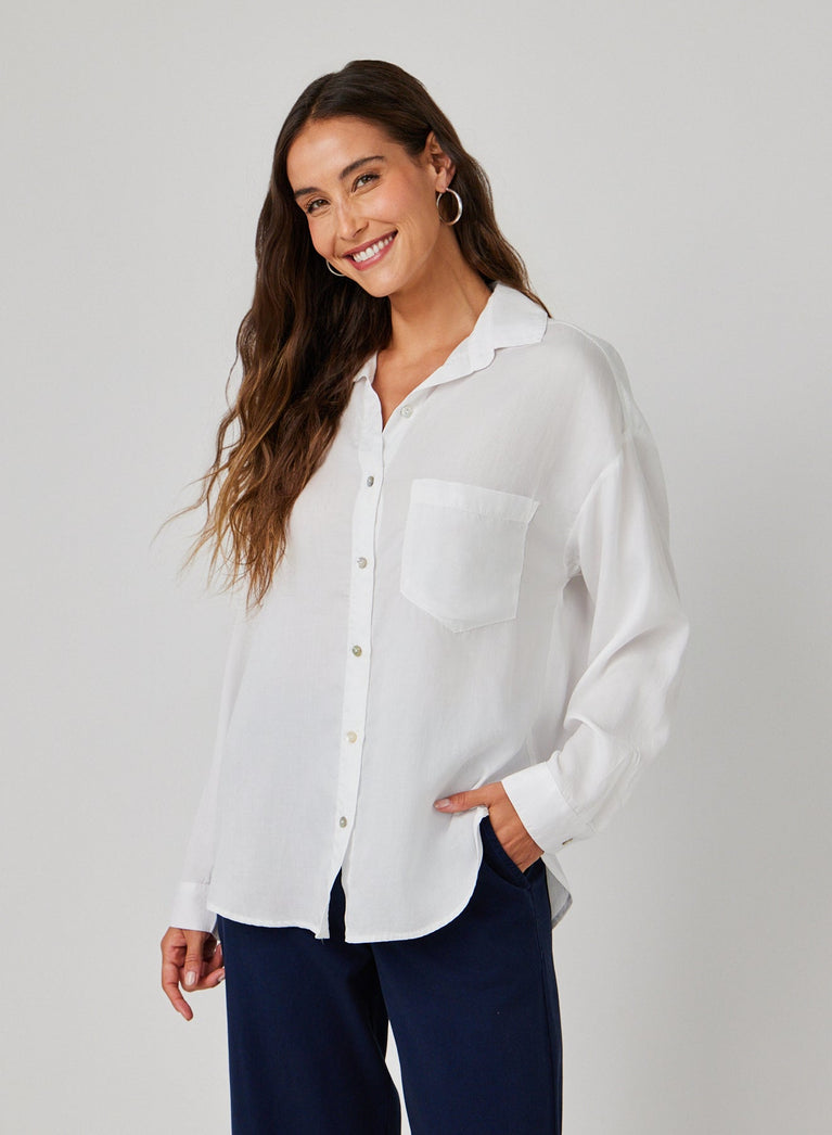 bella dahl Pocket Boyfriend Shirt - White