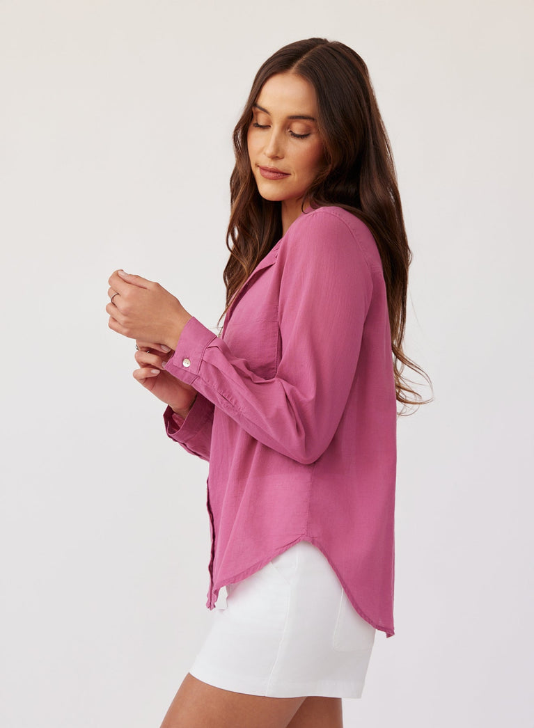 Bella Dahl Pocket Button Down - Amethyst Rose