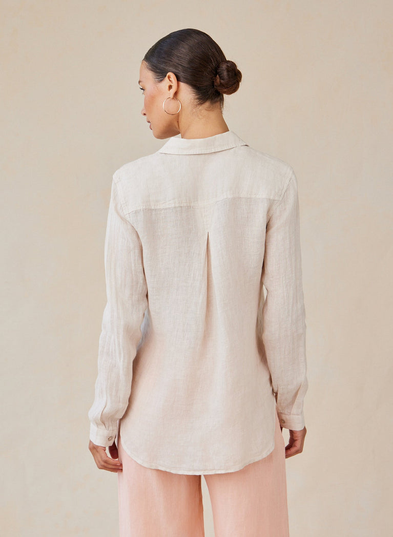 Bella Dahl Pocket Button Down - Linen Sand