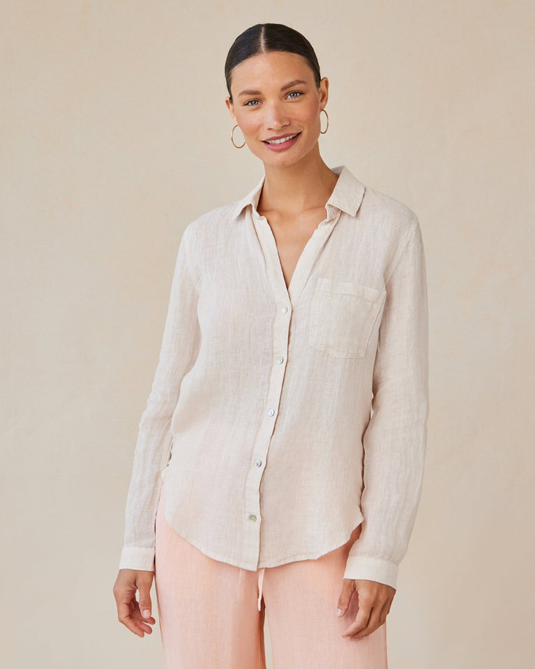 bella dahl Pocket Button Down - Linen Sand