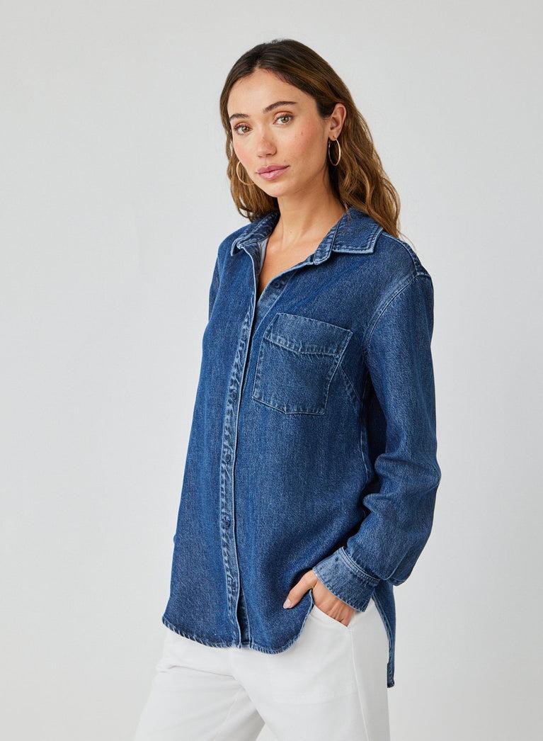 Bella Dahl Pocket Button Down Shirt - Horizon Wash