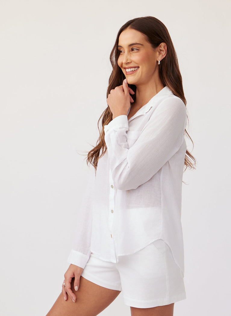 Bella Dahl Pocket Button Down - White