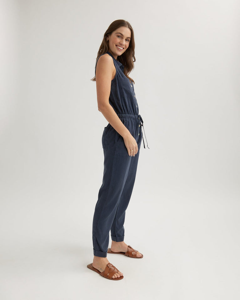 Bella Dahl Pocket Jumpsuit - Endless Sea