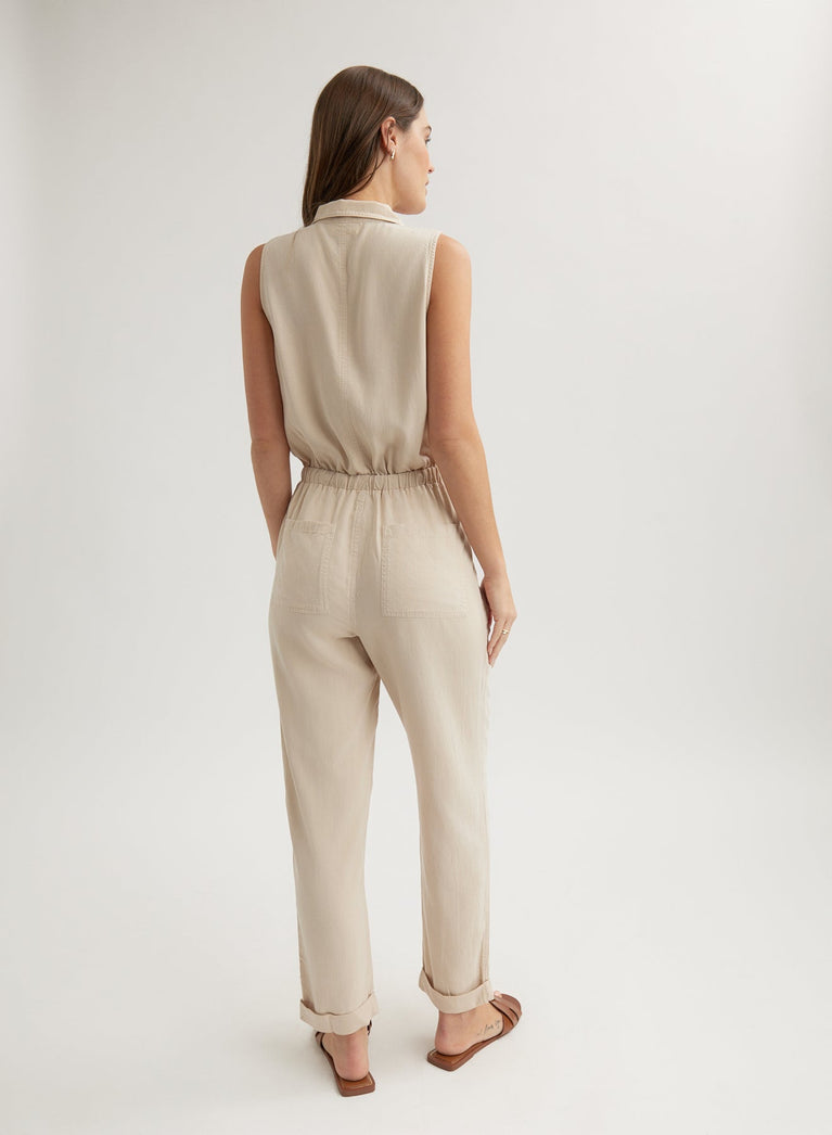Bella Dahl Pocket Jumpsuit - Linen Sand