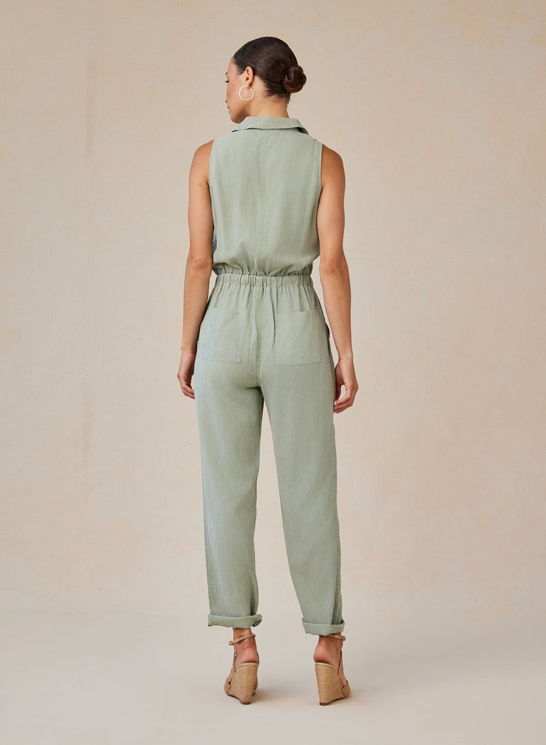 Bella Dahl Pocket Jumpsuit - Olive Grove
