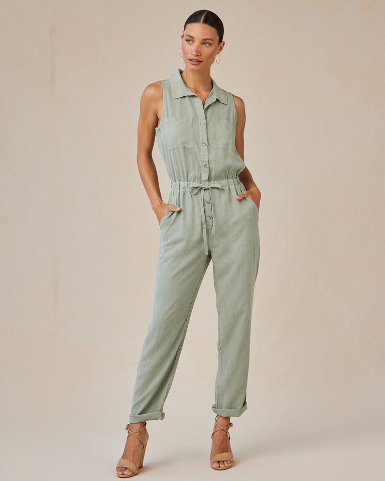 bella dahl Pocket Jumpsuit - Olive Grove