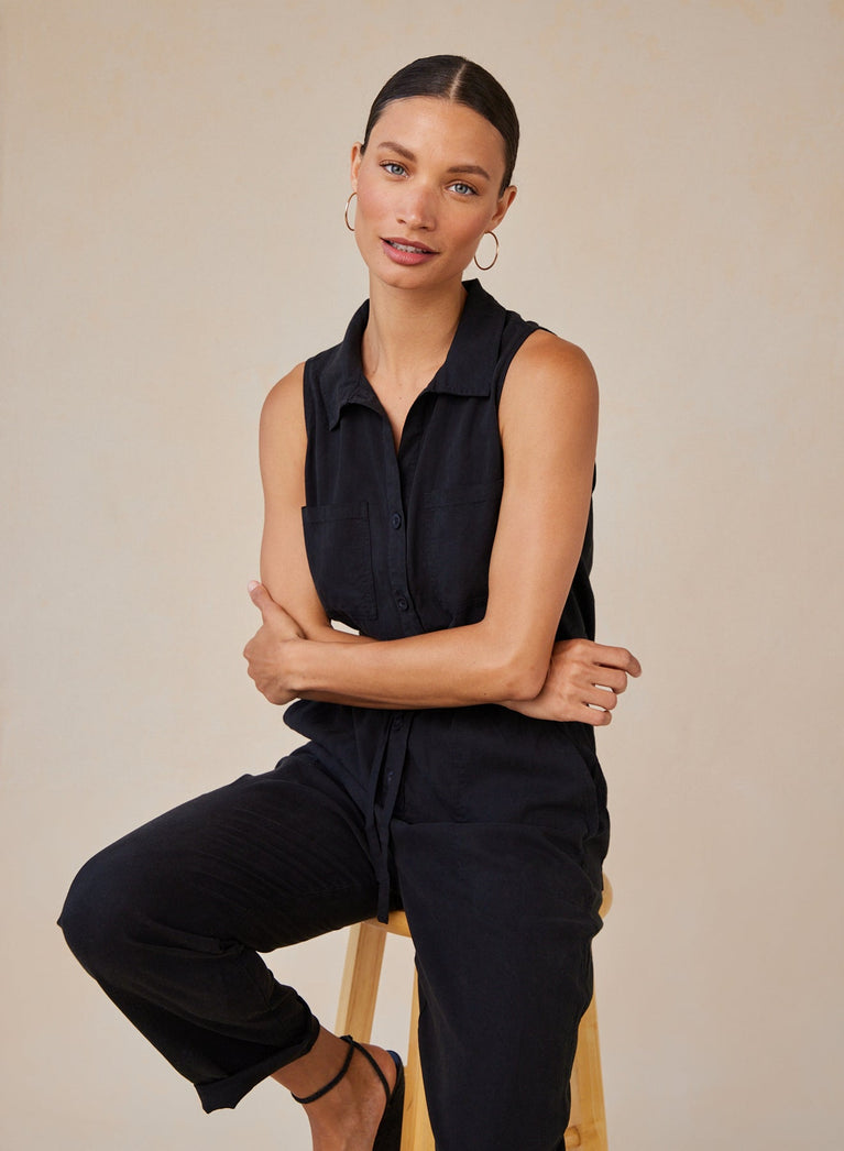 Bella Dahl Pocket Jumpsuit - Vintage Black
