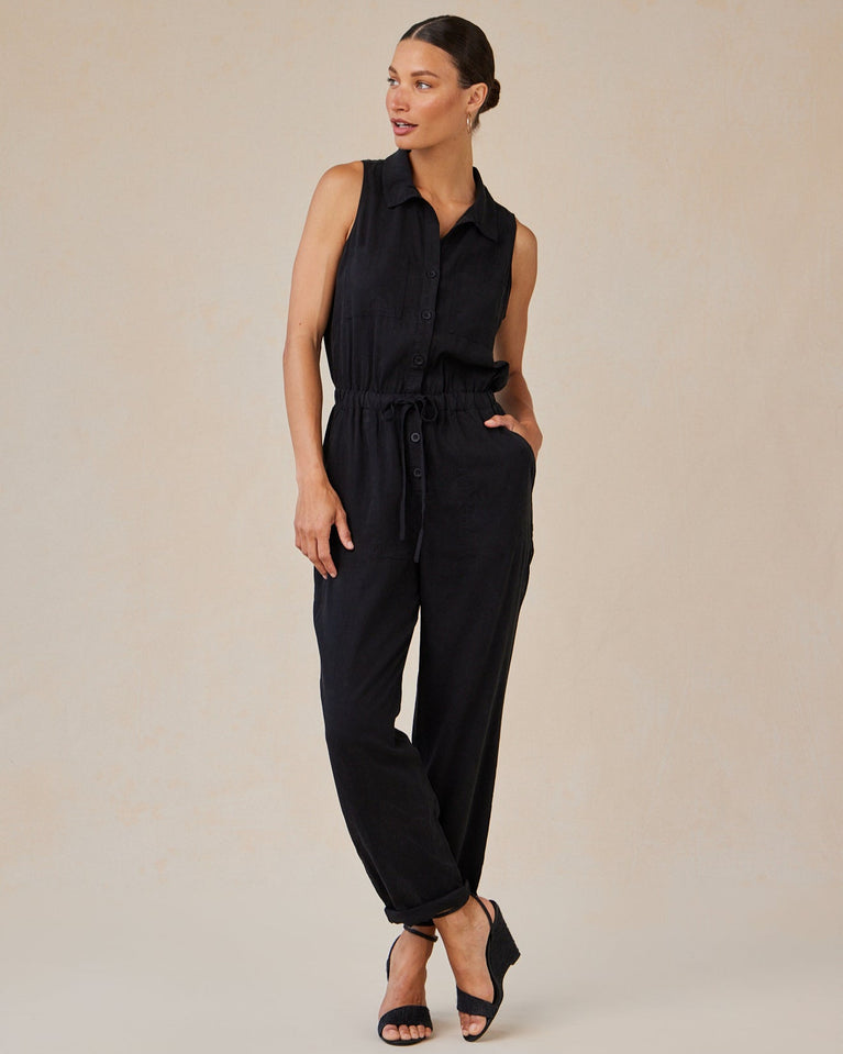 bella dahl Pocket Jumpsuit - Vintage Black
