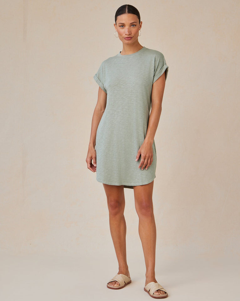 bella dahl Roll Sleeve T-Shirt Dress - Olive Grove