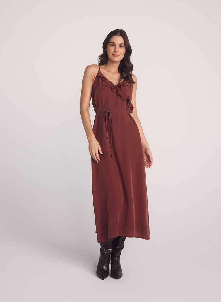 Bella Dahl Ruffle Cami Midi Dress - Harvest Red