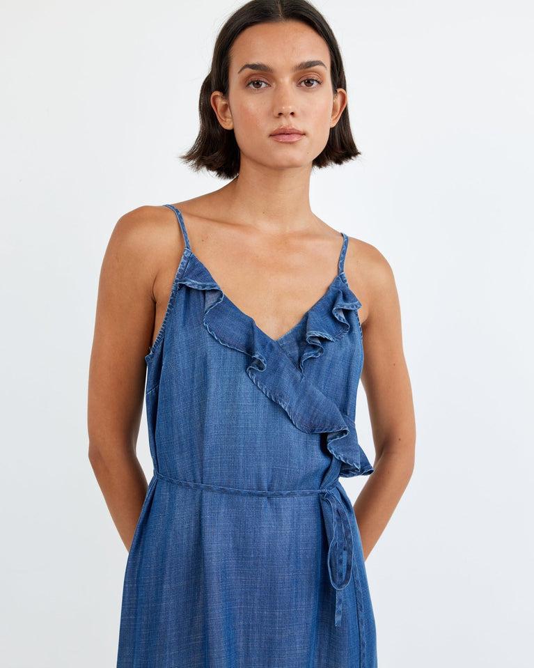 Bella Dahl Ruffle Cami Midi Dress - Moonlit Wash