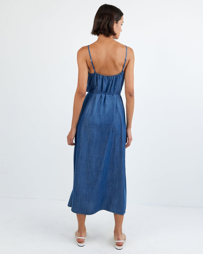 Bella Dahl Ruffle Cami Midi Dress - Moonlit Wash