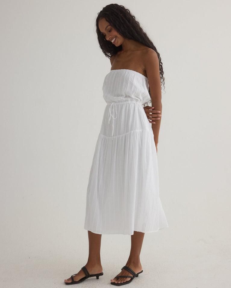 Bella Dahl Ruffle Hem Midi Dress - White