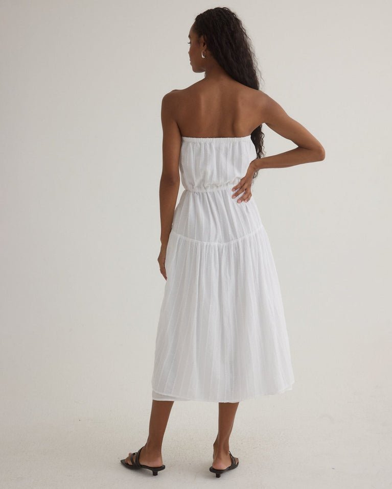 Bella Dahl Ruffle Hem Midi Dress - White