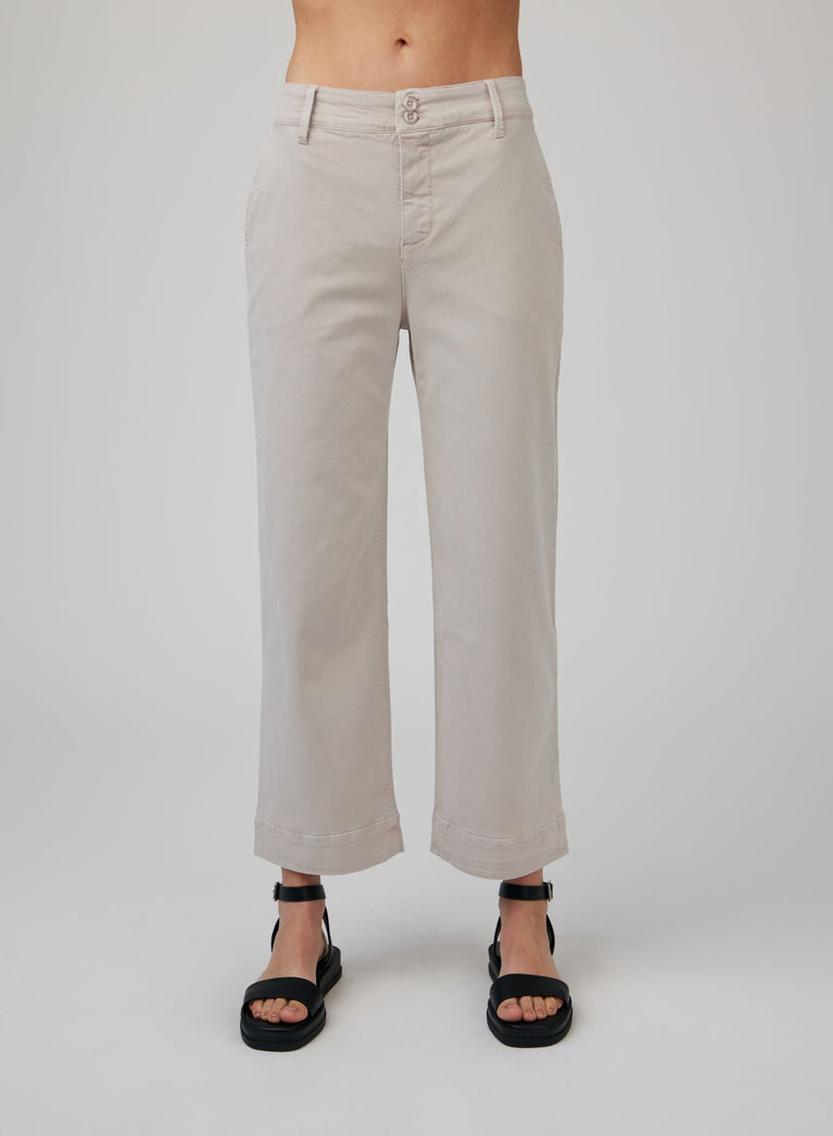 Bella Dahl Saige Wide Leg Crop - Coastal Stone