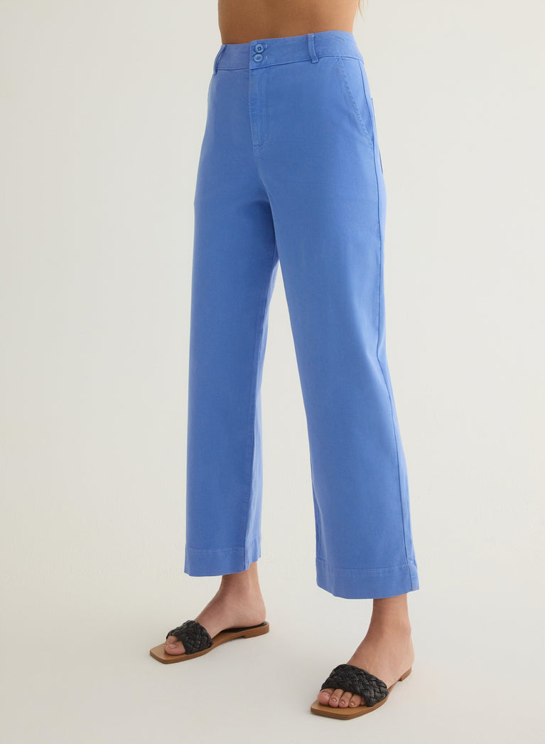 Bella Dahl Saige Wide Leg Crop - Portofino Blue