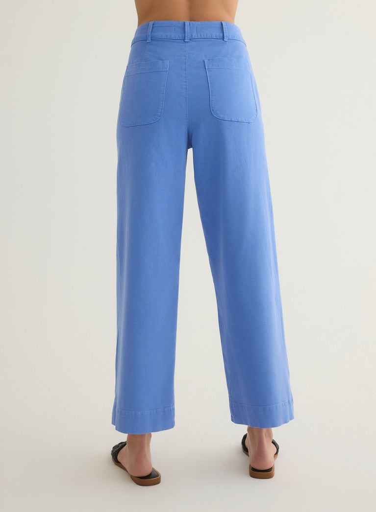Bella Dahl Saige Wide Leg Crop - Portofino Blue
