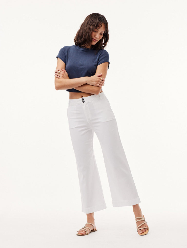 Bella Dahl Saige Wide Leg Crop - White