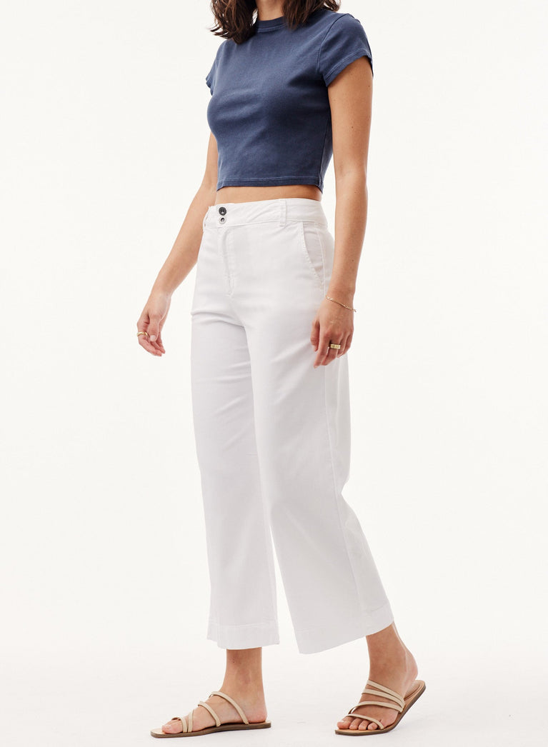 Bella Dahl Saige Wide Leg Crop - White