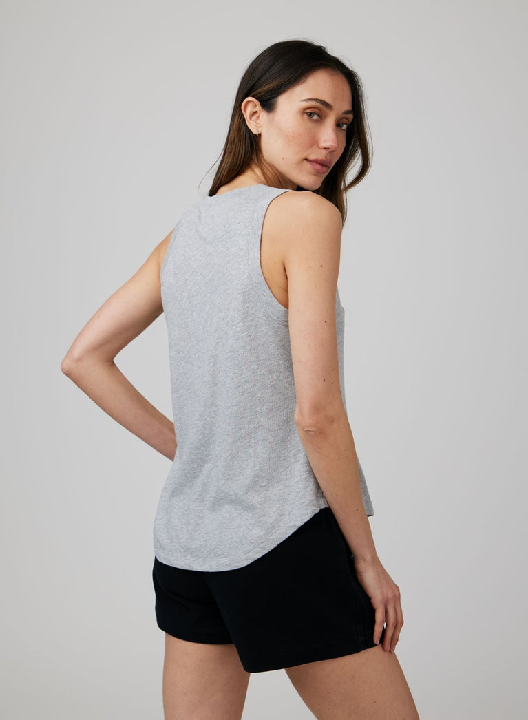 Bella Dahl Scoop Neck Tank Top - Heather Ash