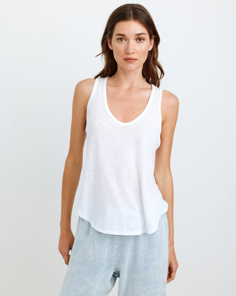 bella dahl Scoop Neck Tank Top - White