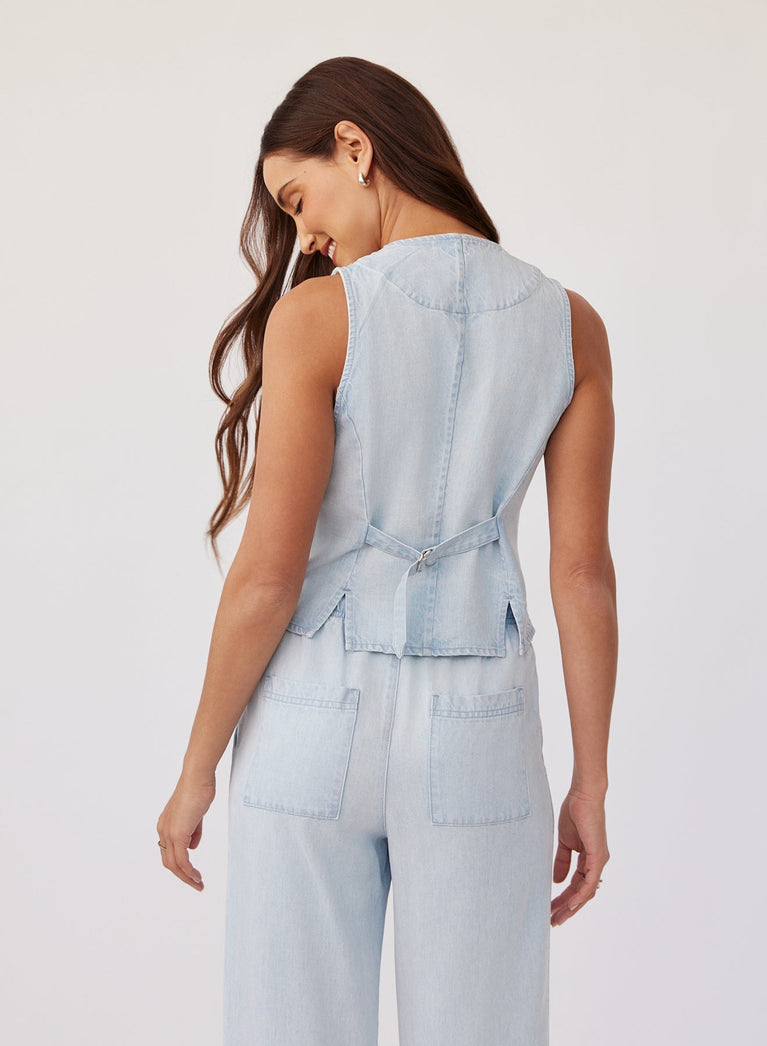 Bella Dahl Scoop Neck Vest - Oasis Spray Wash