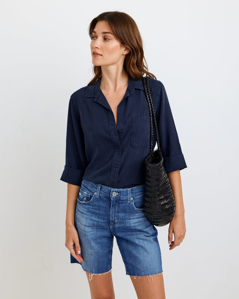 Bella Dahl Shirt Tail Button Down - Endless Sea