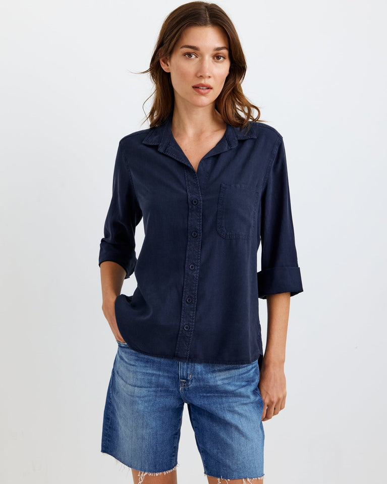 bella dahl Shirt Tail Button Down - Endless Sea