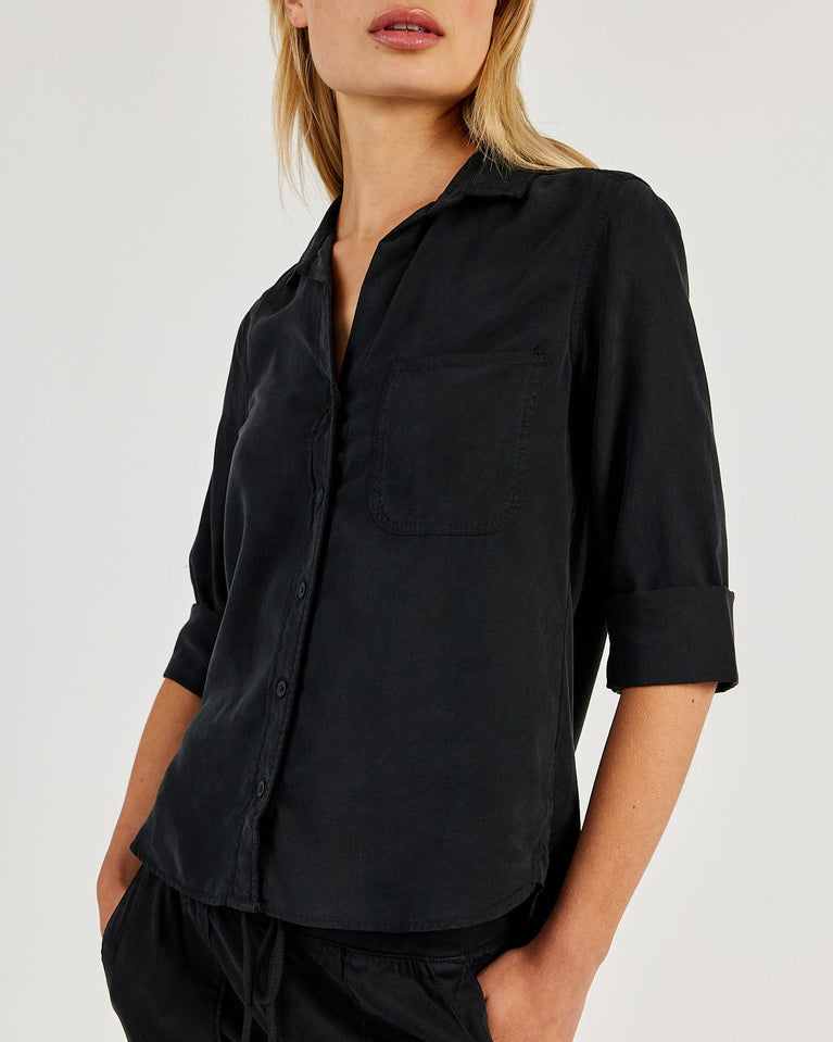 Bella Dahl Shirt Tail Button Down - Vintage Black
