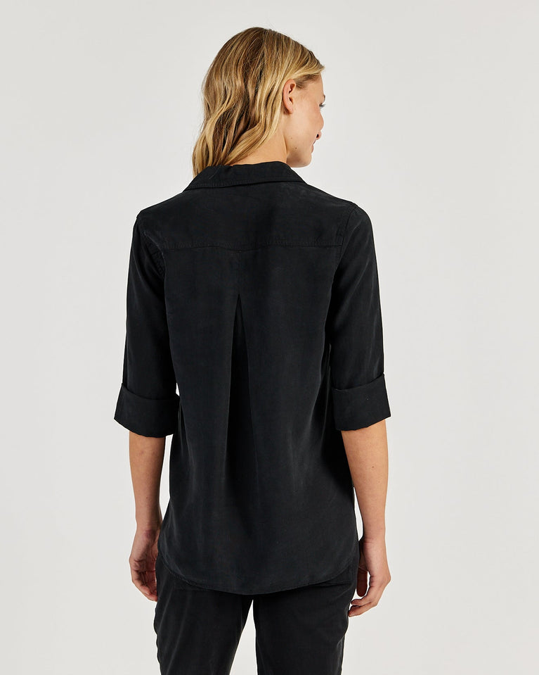 Bella Dahl Shirt Tail Button Down - Vintage Black