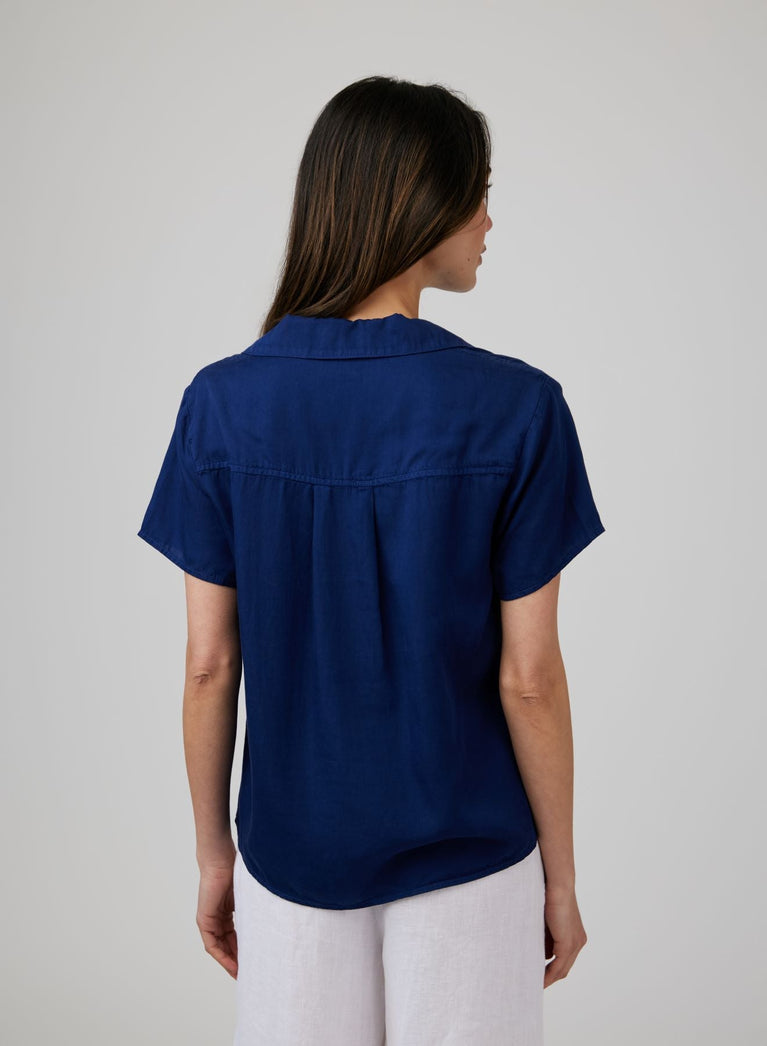Bella Dahl Short Sleeve Pullover - Navy Coast