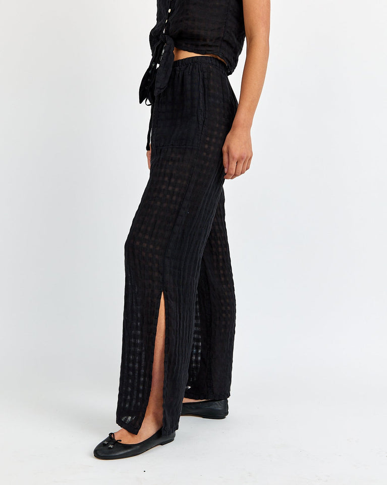 Bella Dahl Side Slit Beach Pant - Black