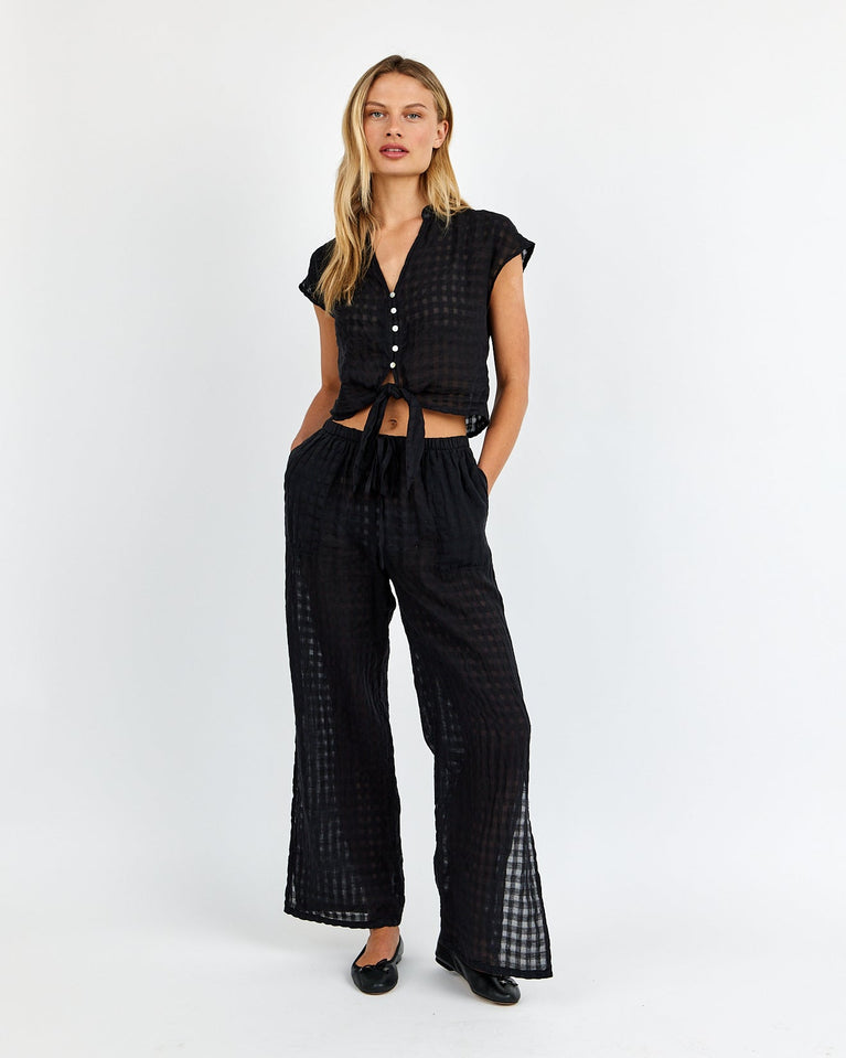 bella dahl Side Slit Beach Pant - Black