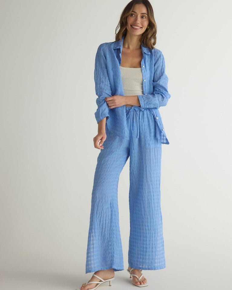 Bella Dahl Side Slit Beach Pant - Riviera Blue