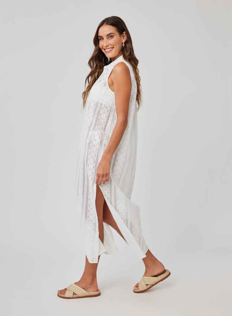 Bella Dahl Side Slit Duster Dress - Off White